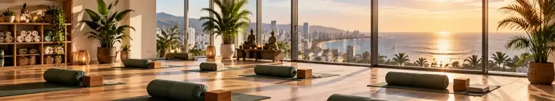 Sala de yoga de Brisa con vista a Viña del Mar